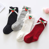 Girls' Stockings Korean Style Ins Bow Baby Princess Socks Long Tube Baby Calf Socks Spring And Autumn Children's Cotton Socks - Fashionner